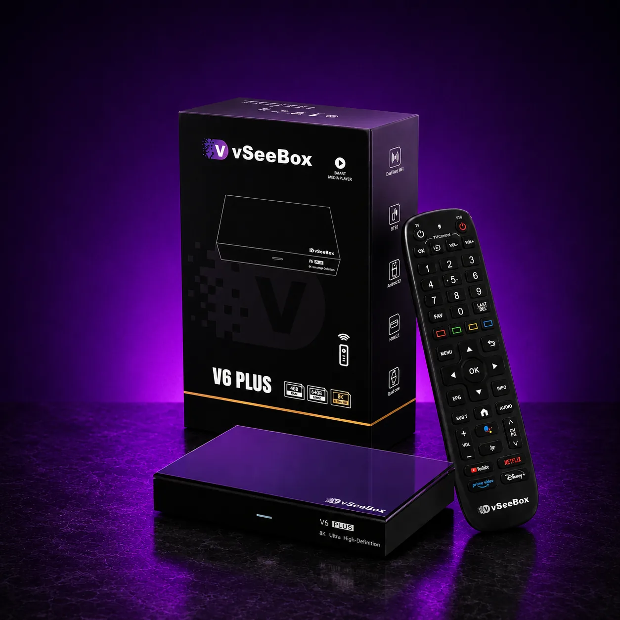 V6 Plus — Box & Remote